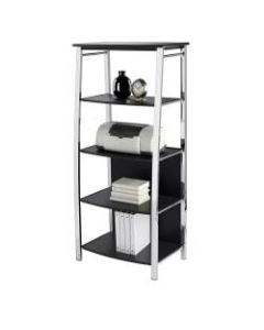 Realspace Mezza 60inH 4-Shelf Bookcase, Black/Chrome