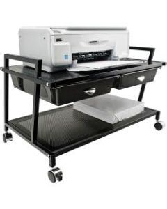 Vertiflex Steel Underdesk Machine Stand With 2 Drawers, 15 7/16inH x 25 5/16inW x 15 13/16inD, Black