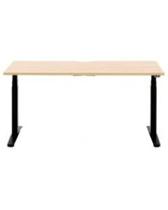 Allermuir Slide Electric Height-Adjustable Standing Desk, 29inH x 60inW x 30inD, Oak/Black