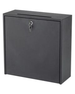 Safco Wall-mounted Inter-department Locking Mailbox, 12in x 7 3/4in x 18in, Black
