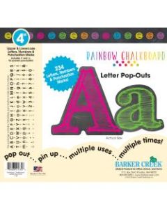 Barker Creek Letter Pop-Outs, 4in, Rainbow Chalk, Set Of 255