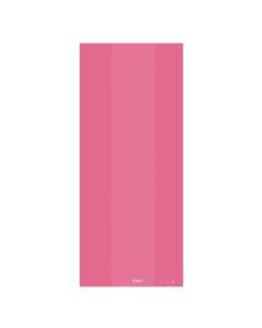 Amscan Small Plastic Treat Bags, 9-1/2inH x 4inW x 2-1/4inD, Bright Pink, Pack Of 125 Bags