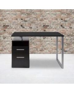 Flash Furniture 47inW Harwood Desk, Dark Ash