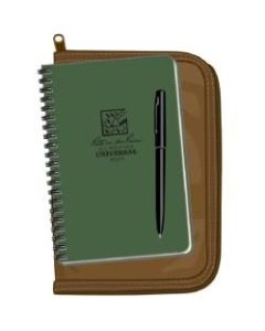 Rite in the Rain All-Weather Spiral Notebooks, With Pen And Cover, Side, Green/Tan, Pack Of 5 Notebooks