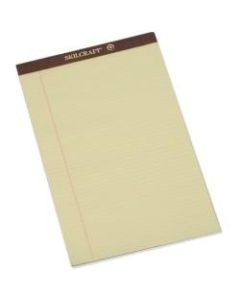 SKILCRAFT 30% Recycled Perforated Writing Pads, 8 1/2in x 14in, Yellow, Legal Ruled, Pack Of 12 (AbilityOne 7530-01-209-6526)