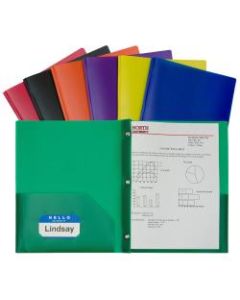 C-Line 2-Pocket Poly Folders With Prongs, Letter Size, Assorted Colors, Pack Of 36 Folders
