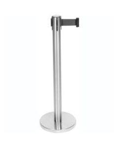 CSL Stanchions With 6ft Retractable Belts, Stainless, Pack Of 2 Stanchions
