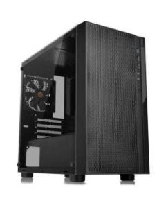 Thermaltake Versa H18 TG Computer Case - Micro Tower - Black, Blue - Tempered Glass, SPCC - 4 x Bay - 1 x 4.72in x Fan(s) Installed - 0 - Micro ATX, Mini ITX Motherboard Supported - 5 x Fan(s) Supported