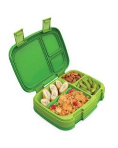 Bentgo Fresh 4-Compartment Bento-Style Lunch Box, 2-7/16inH x 7inW x 9-1/4inD, Green