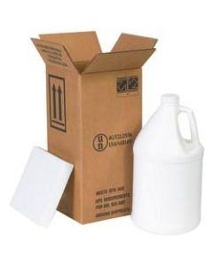 Office Depot Brand Plastic Jug Shipper Kit, 1-Gallon Jug, 6inL x 6inW x 12 3/4inH, Kraft/White