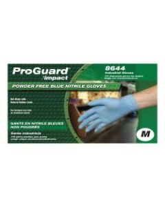 ProGuard PF Nitrile General Purpose Gloves - Medium Size - Nitrile - Blue - Ambidextrous, Puncture Resistant, Disposable, Powder-free, Allergen-free, Beaded Cuff, Comfortable, Textured Grip - For Chemical, Laboratory Application, Food Handling