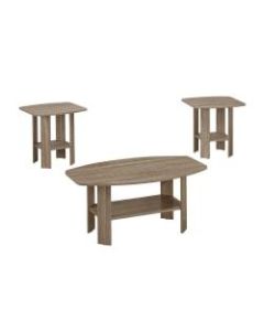 Monarch Specialties 3-Piece Table Set, Rectangle, Dark Taupe