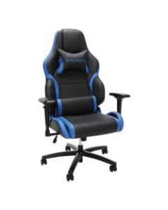 Respawn 400 Racing-Style Big And Tall Bonded Leather Gaming Chair, Blue/Black