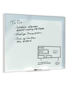 U Brands Non-Magnetic Glass Dry Erase Board, 36in X 24in, Frosted White Surface, Aluminum Frame with White Finish