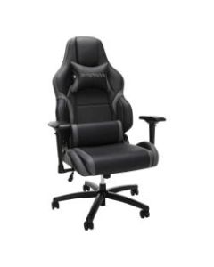 Respawn 400 Racing-Style Big And Tall Bonded Leather Gaming Chair, Gray/Black