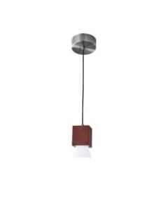 Adesso Burlington Hanging Pendant Lamp, 2-1/2in, Frosted Shade/Brushed Steel Base