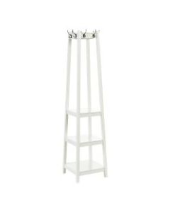 Powell Home Fashions Mellena Coat Rack With Shelves, 72inH x 17inW x 17inD, White