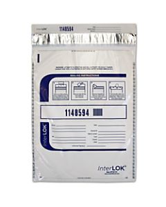 InterLOK Tamper Evident Security Bags, 12in x 16in, Clear, Pack Of 500