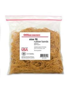 Office Depot Brand Rubber Bands, #16, 2 1/2in x 1/16in, Crepe, 1-Lb Bag