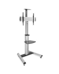 Mount-It Height-Adjustable Rolling TV Cart For 32in - 70in TVs, Black