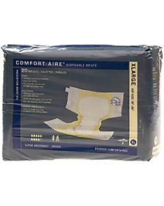 Comfort-Aire Disposable Briefs, X-Large, 59 - 66in, Beige, Bag Of 20, Case Of 3 Bags