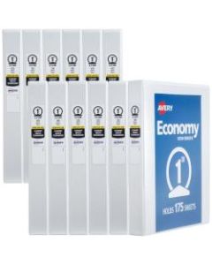 Avery Economy View Binder, 1in Round Rings, 175-Sheet Capacity, White (05711) - Letter - 8.5in x 11in - 175 Page x 1in Capacity - White