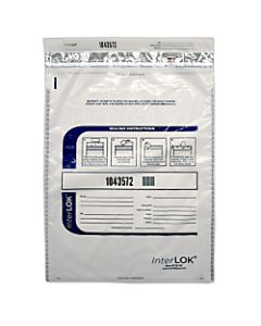 InterLOK Tamper Evident Security Bags, 15in x 20in, Clear, Pack Of 250