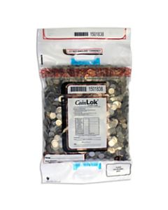CoinLOK Tamper Evident Coin Bags, 14 1/2in x 25in, Dual Handle, Clear, 50 lb Capacity, Pack Of 250