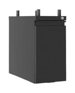 Lorell Slim 20inD Vertical 1-Drawer Hanging Letter-Size Pedestal Cabinet, Metal, Black