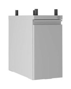 Lorell Slim 20inD Vertical 1-Drawer Hanging Letter-Size Pedestal Cabinet, Metal, Silver