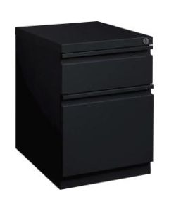 Lorell 20inD Vertical 2-Drawer Mobile Box/File Pedestal Cabinet, Metal, Black