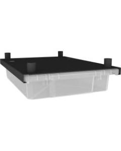 Lorell Sit/Stand Workstation Hanging Bin - 14in Width x 18in Depth x 5in Height - Plastic - Clear