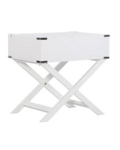 Linon Ari X-Base Accent Table, Square, White