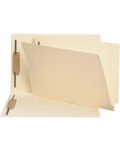 Smead End-Tab Fastener Folders with Shelf-Master Reinforced Tab, 1in Capacity, 2 Fasteners, Legal Size, Straight-Cut Tab, Manila, Box Of 50