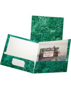 Oxford Marble Twin-Pocket Portfolios, Emerald Green, Box Of 25