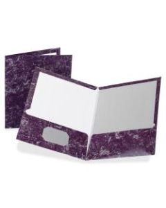 Oxford Marble Twin-Pocket Portfolios, Deep Purple, Box Of 25
