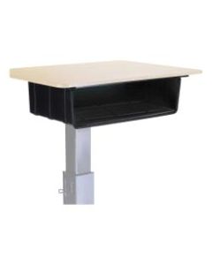 Lorell Large Book Box For Sit-To-Stand School Desk, 5inH x 20inW x 15inD, Black