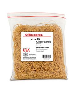 Office Depot Brand Rubber Bands, #19, 3 1/2in x 1/16in, Crepe, 1-Lb Bag