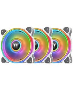 Thermaltake Riing Quad 12 RGB Radiator Fan TT Premium Edition 3 Pack - White - 3 Pack - 306 gal/min Maximum Airflow - 1500 rpm - Hydraulic Bearing - RGB LED - 3 pc(s) - Radiator