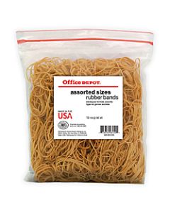 Office Depot Brand Rubber Bands, #54, Assorted Sizes, Crepe, 1-Lb Bag