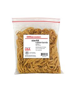 Office Depot Brand Rubber Bands, #64, 3 1/2in x 1/4in, Crepe, 1-Lb Bag
