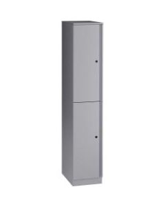 Lorell Trace 12x18in Double Locker - Key Lock - for Shoes, Jacket - Overall Size 65.9in x 12in x 18in - Metallic Silver - Metal