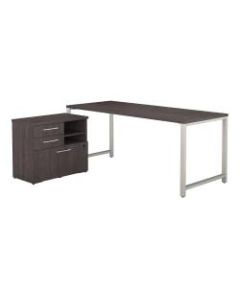 Bush Business Furniture 400 Series Table Desk with Storage, 72inW x 30inD, Storm Gray, Standard Delivery