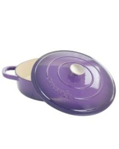 Crock-Pot Artisan 2-Piece Enameled Cast Iron Braiser Pan, 5 Quart, Lavender