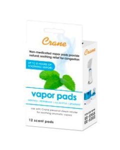 Crane Vapor Pads, Menthol Eucalyptus, Pack Of 12 Pads