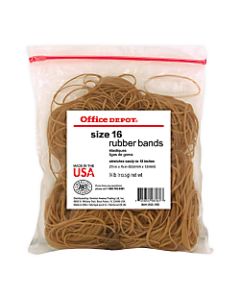 Office Depot Brand Rubber Bands, #16, 2 1/2in x 1/16in, 1/4 Lb. Bag