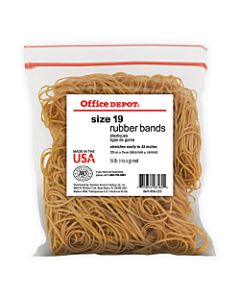 Office Depot Brand Rubber Bands, #19, 3 1/2in x 1/16in, 1/4 Lb. Bag