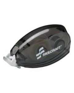 SKILCRAFT Permanent-Adhesive Double-Sided Tape With Dispenser, 0.33in x 393in, Translucent Black (AbilityOne 7510-01-596-4255)