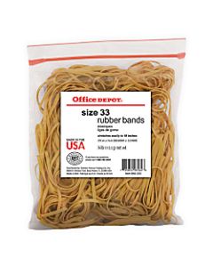 Office Depot Brand Rubber Bands, #33, 3 1/2in x 1/8in, 1/4Lb. Bag