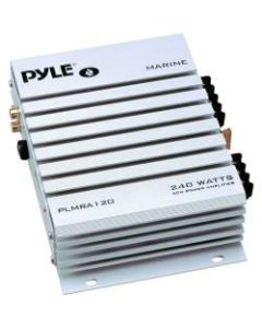 Pyle Hydra PLMRA120 Marine Amplifier - 140 W RMS - 240 W PMPO - 2 Channel - Class A - 8 Ohm - 80 dB SNR - 0.1% THD - 20 Hz to 30 kHz